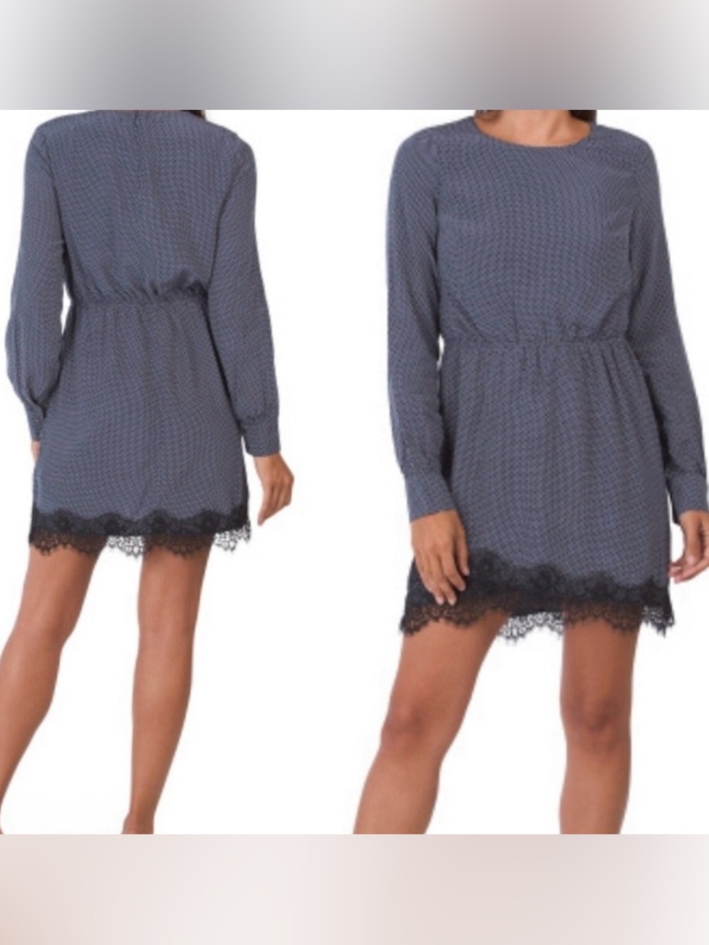Avec Les Filles Black and White Long Sleeve Dress